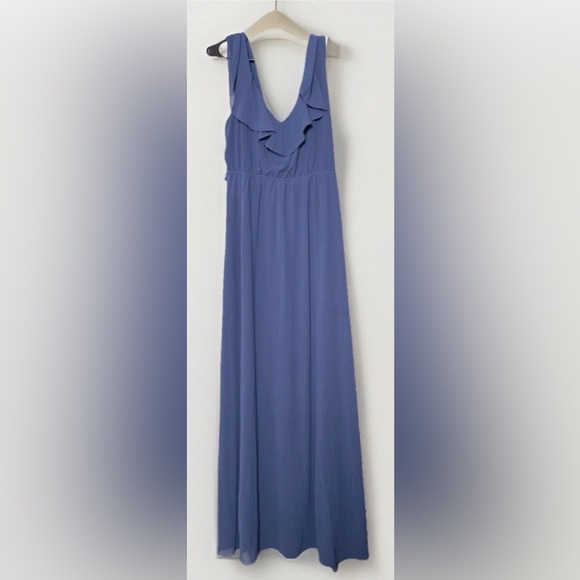 Baltic Born Blue Ruffle Midi Dress XXL NWT Boho Flowy Missing Belt - Picture 3 of 5